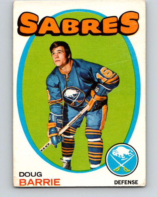 1971-72 O-Pee-Chee #22 Doug Barrie  RC Rookie Buffalo Sabres  V9038