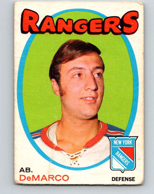 1971-72 O-Pee-Chee #90 Ab DeMarco  RC Rookie New York Rangers  V9218