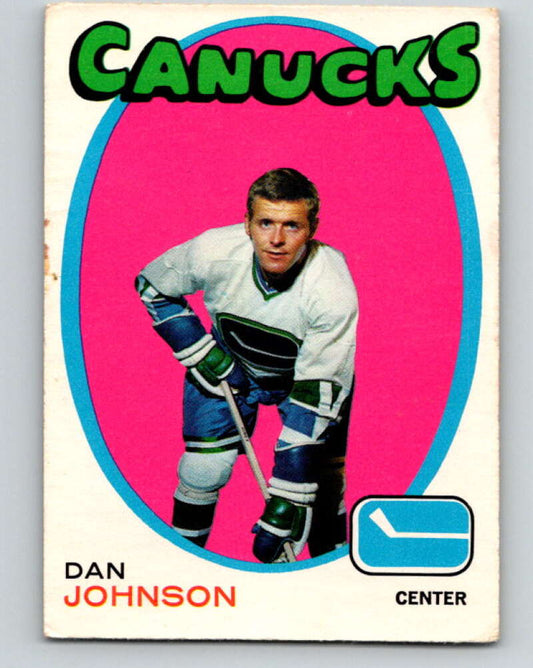 1971-72 O-Pee-Chee #95 Dan Johnson  RC Rookie Vancouver Canucks  V9230
