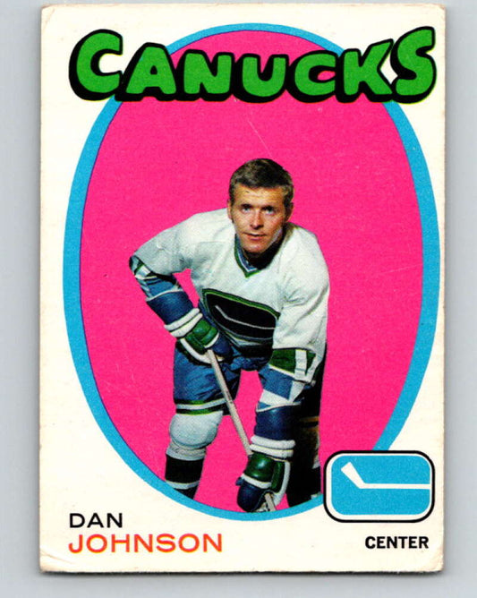 1971-72 O-Pee-Chee #95 Dan Johnson  RC Rookie Vancouver Canucks  V9231