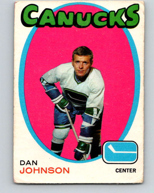 1971-72 O-Pee-Chee #95 Dan Johnson  RC Rookie Vancouver Canucks  V9233