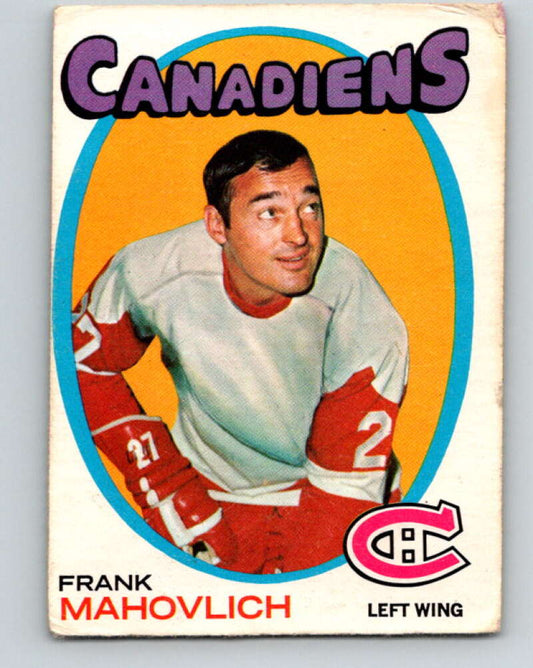 1971-72 O-Pee-Chee #105 Frank Mahovlich  Montreal Canadiens  V9256