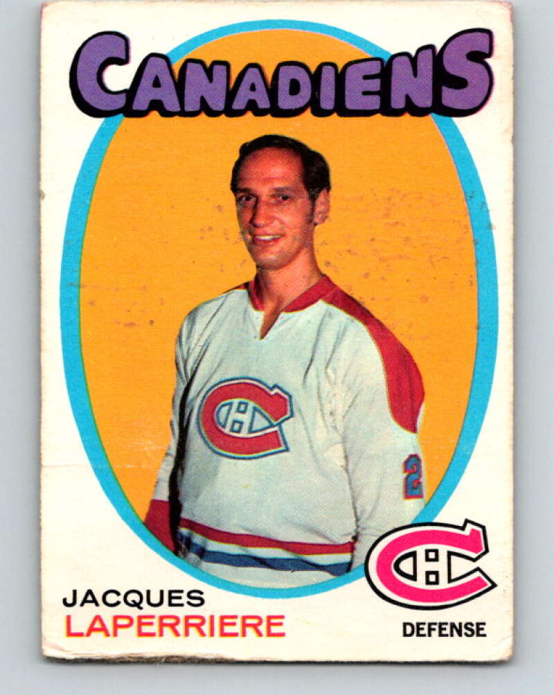 1971-72 O-Pee-Chee #144 Jacques Laperriere  Montreal Canadiens  V9365