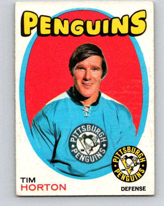 1971-72 O-Pee-Chee #186 Tim Horton  Pittsburgh Penguins  V9545