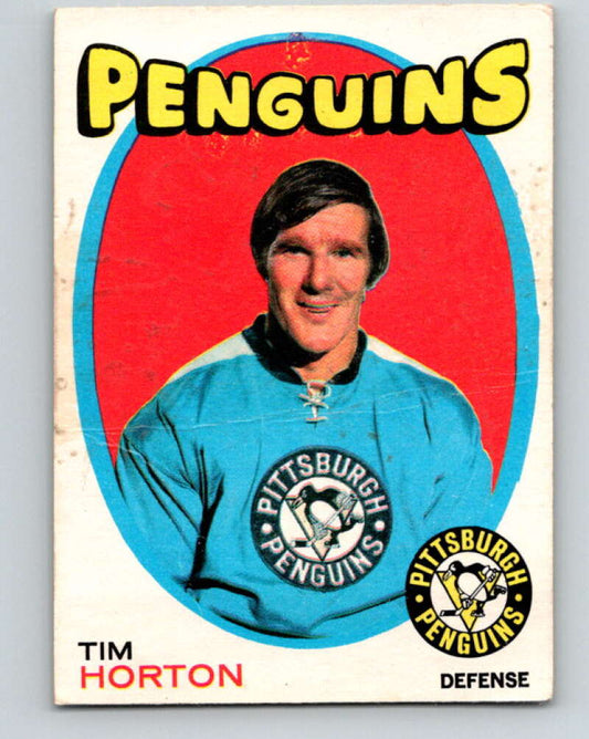 1971-72 O-Pee-Chee #186 Tim Horton  Pittsburgh Penguins  V9546