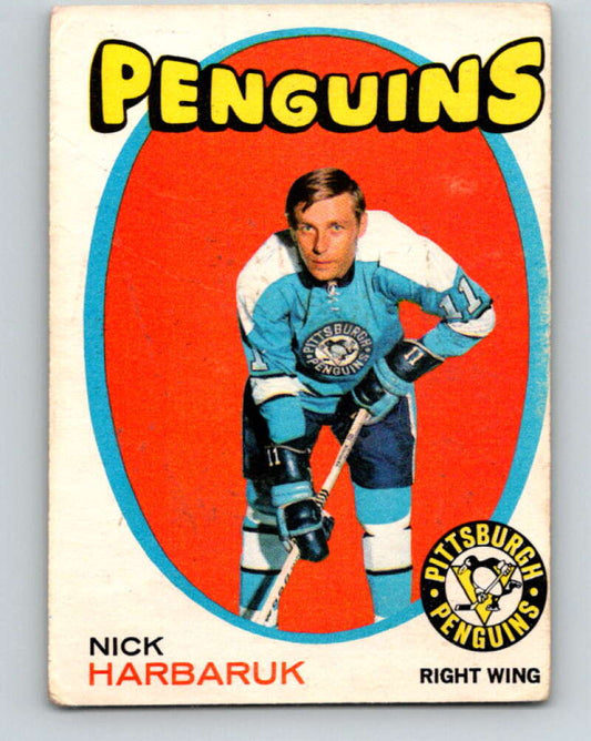 1971-72 O-Pee-Chee #191 Nick Harbaruk  RC Rookie Pittsburgh Penguins  V9566