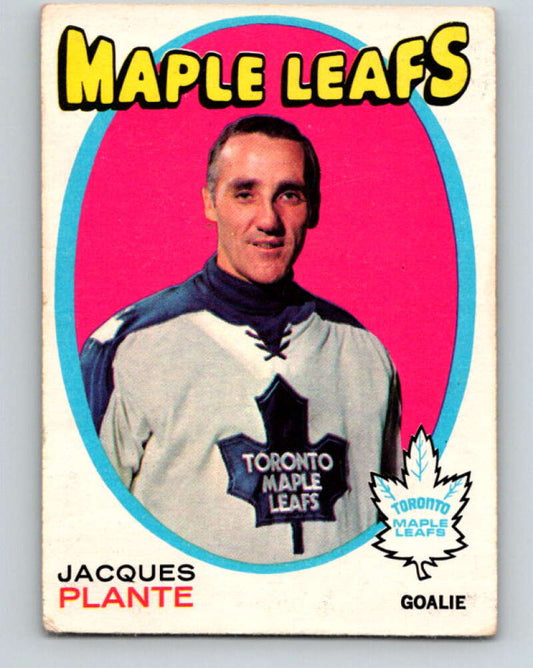 1971-72 O-Pee-Chee #195 Jacques Plante  Toronto Maple Leafs  V9585
