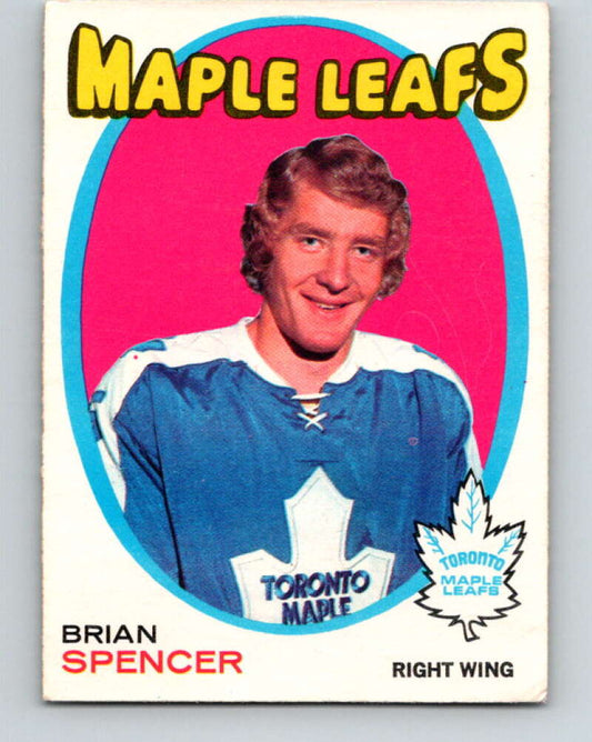 1971-72 O-Pee-Chee #198 Brian Spencer  RC Rookie Toronto Maple Leafs  V9593