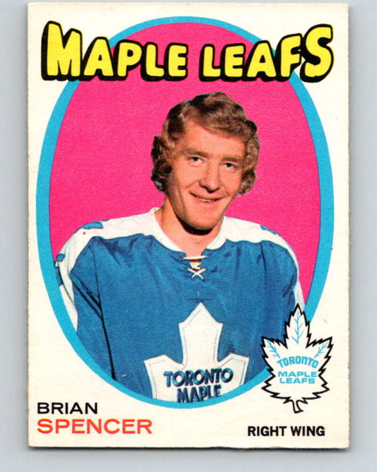 1971-72 O-Pee-Chee #198 Brian Spencer  RC Rookie Toronto Maple Leafs  V9594