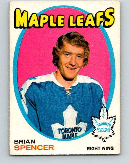 1971-72 O-Pee-Chee #198 Brian Spencer  RC Rookie Toronto Maple Leafs  V9595