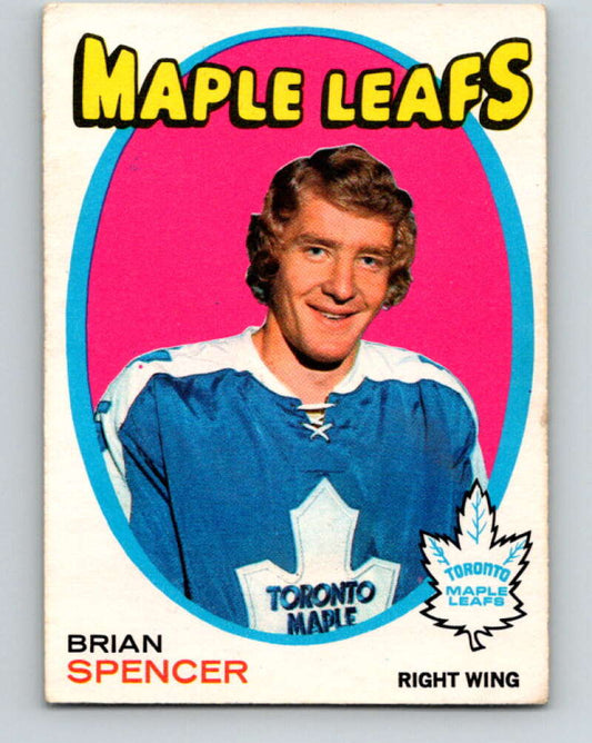 1971-72 O-Pee-Chee #198 Brian Spencer  RC Rookie Toronto Maple Leafs  V9599