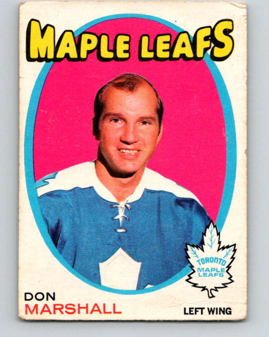 1971-72 O-Pee-Chee #199 Don Marshall  Toronto Maple Leafs  V9606