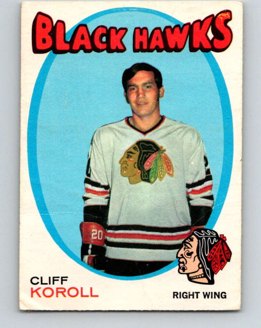1971-72 O-Pee-Chee #209 Cliff Koroll  Chicago Blackhawks  V9645