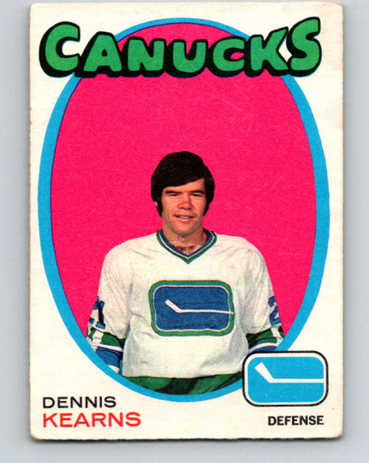 1971-72 O-Pee-Chee #231 Dennis Kearns  RC Rookie Vancouver Canucks  V9724