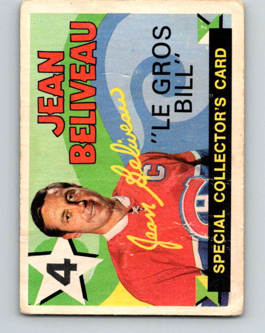 1971-72 O-Pee-Chee #263 Jean Beliveau  Montreal Canadiens  V9964