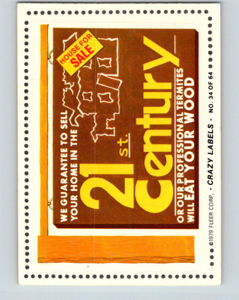1979 Fleer Crazy Labels - #62-34 Colorots / 21st Century V9967