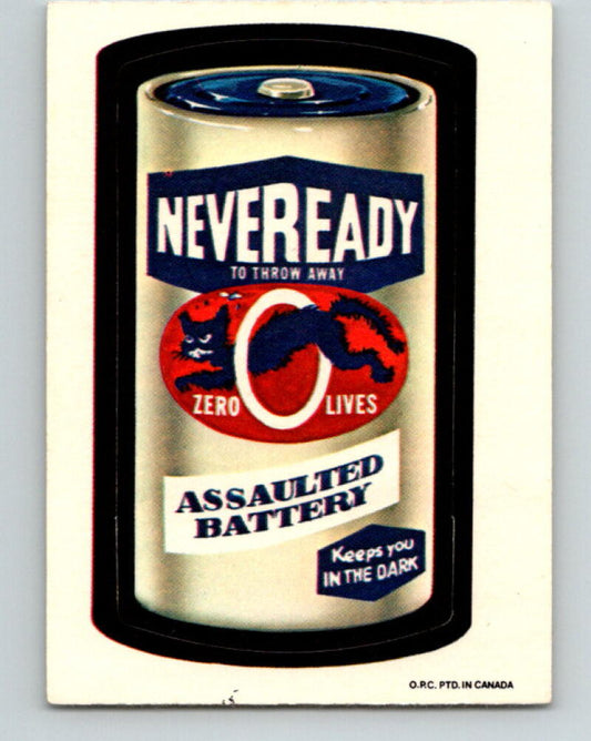 1973 Wacky Packages - Neveready Zero Lives Assaulted Battery V9988