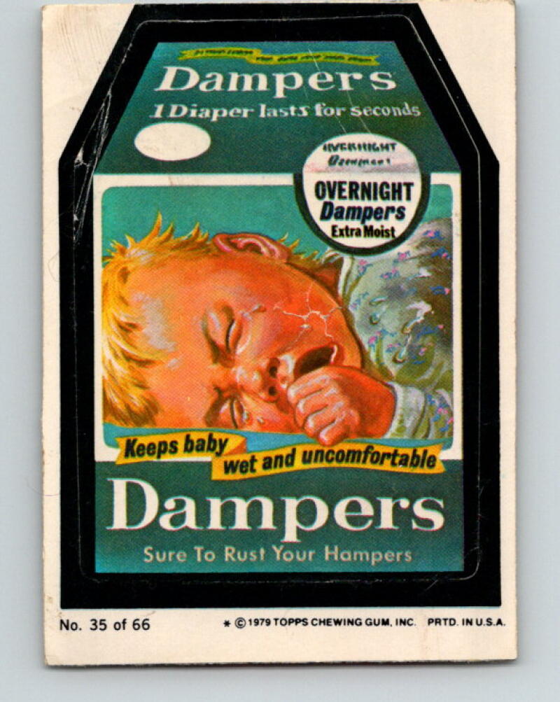 1979 Wacky Packages - #35 Dampers Keeps Baby Uncomfortable V9991
