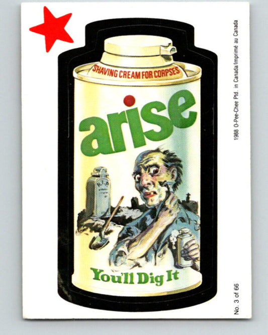 1988 Wacky Packages - #3 Arise Shaving Cream You'll Dit It V9996