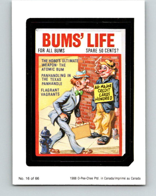 1988 Wacky Packages - #16 Bum's Life Atomic Bum V9998