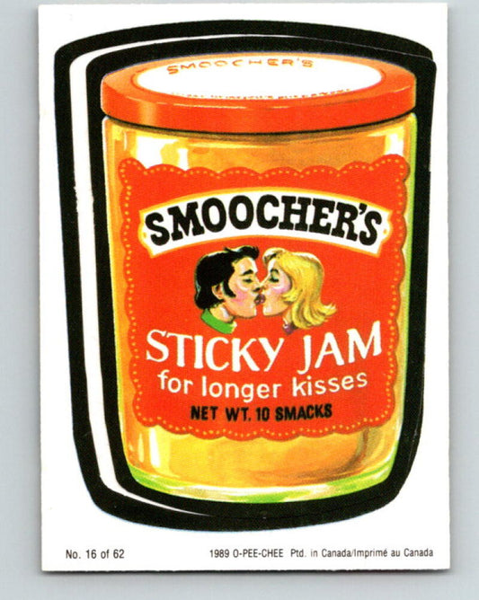 1989 Wacky Packages - #15 Smoochers Sticky Jam Longer Kisses V10007