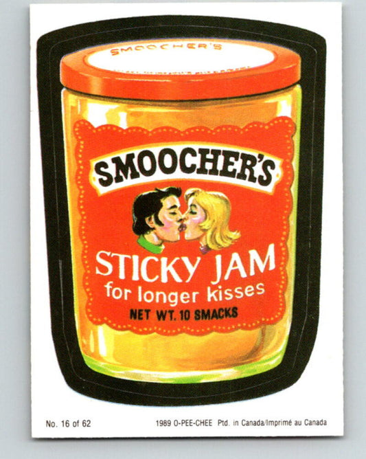 1989 Wacky Packages - #15 Smoochers Sticky Jam Longer Kisses V10008