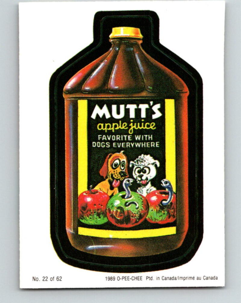1989 Wacky Packages - #22 Mutt's Apple juice Favorite with Dogs V10009