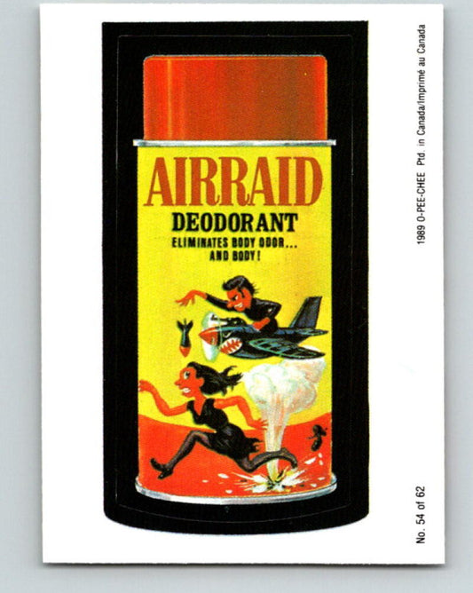 1989 Wacky Packages - #54 Airraid Deodorant Eliminates Body Odour V10016