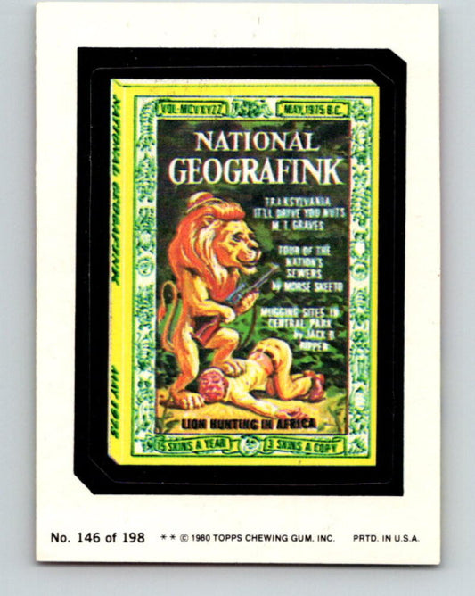 1980 Wacky Packages - #146 National Geografink Lion Cover V10019
