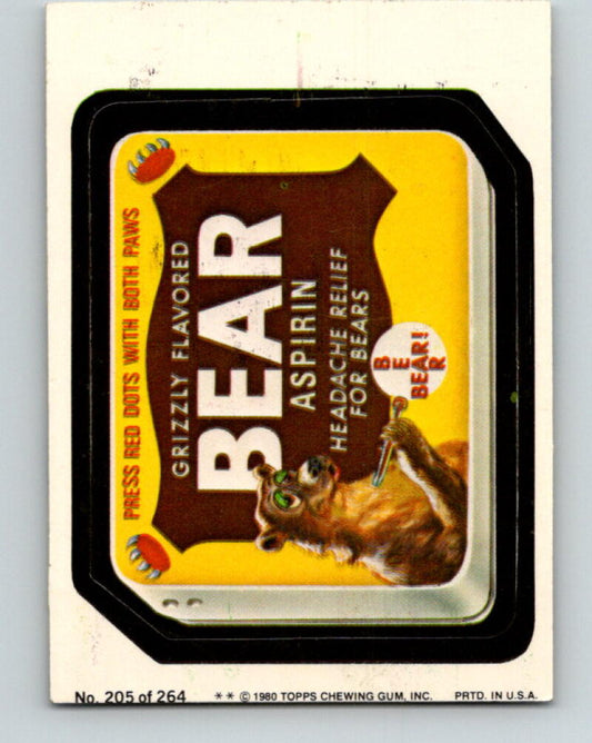 1980 Wacky Packages - #205 Grizzly Flavored Bear Aspirin V10027