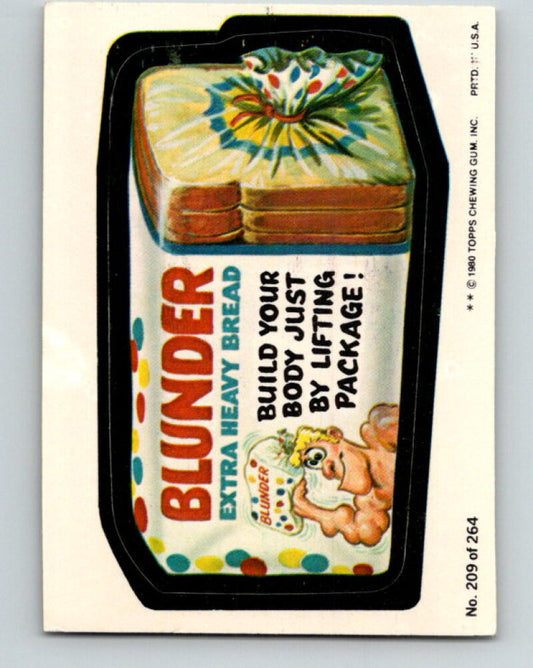 1980 Wacky Packages - #209 Blunder Extra Heavy Bread V10031