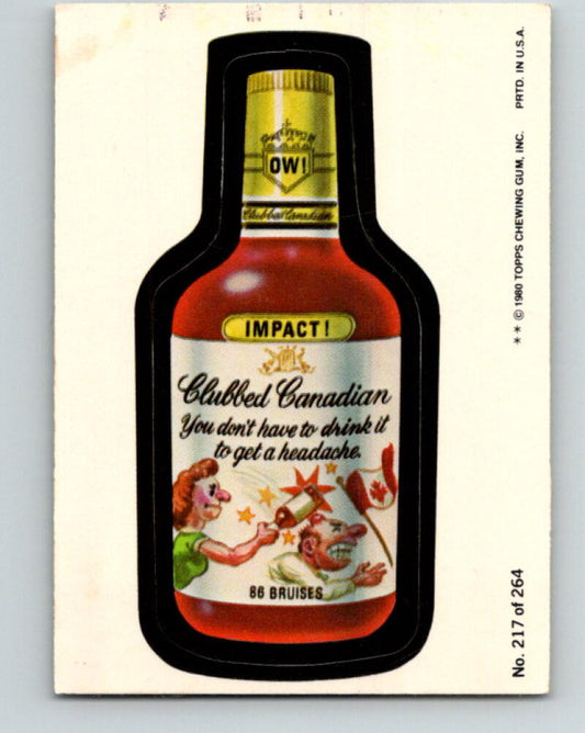 1980 Wacky Packages - #217 Impact Clubbed Canadian Drink Headache V10035