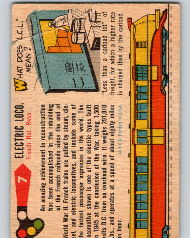 1955 Topps Rails and Sails #7 Electric Locomotive   V10113