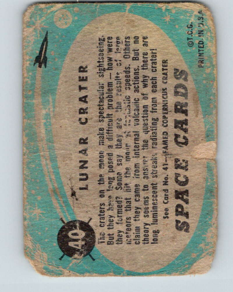 1957 Topps Space Cards #40 Lunar Crater  V10118