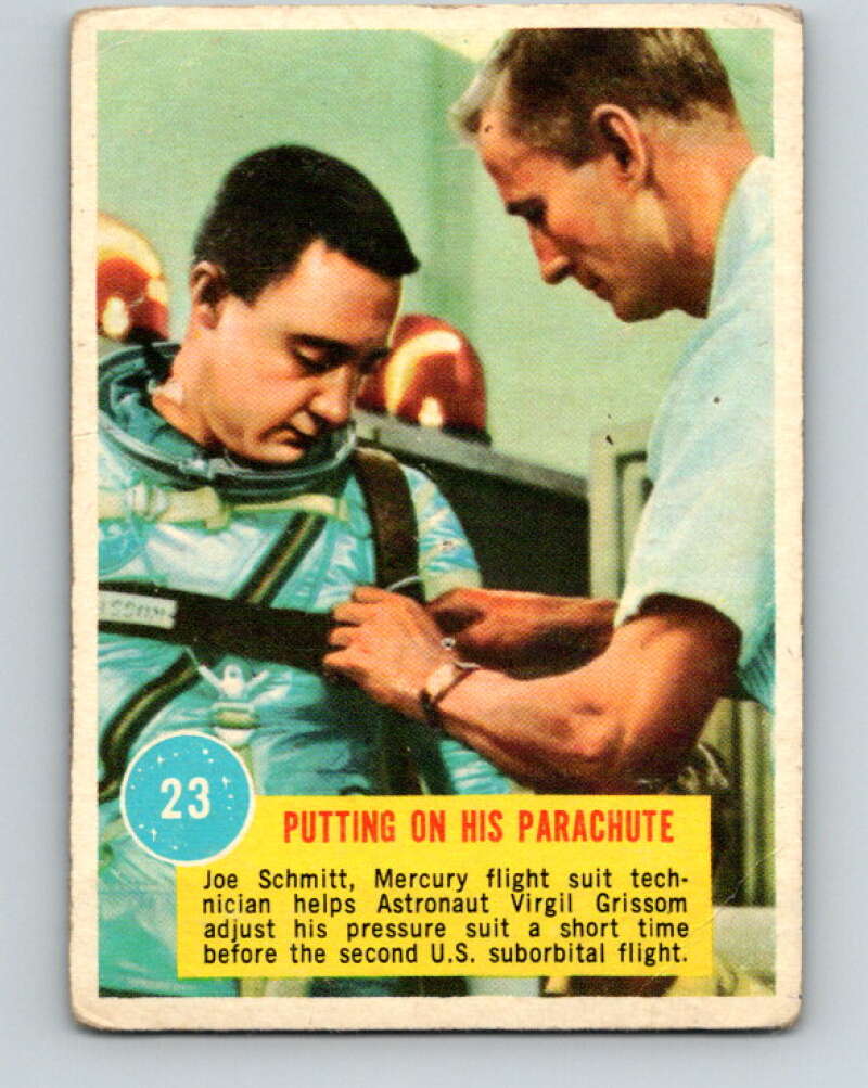 1963 Topps Astronauts #23 Putting On His Parachute V10138