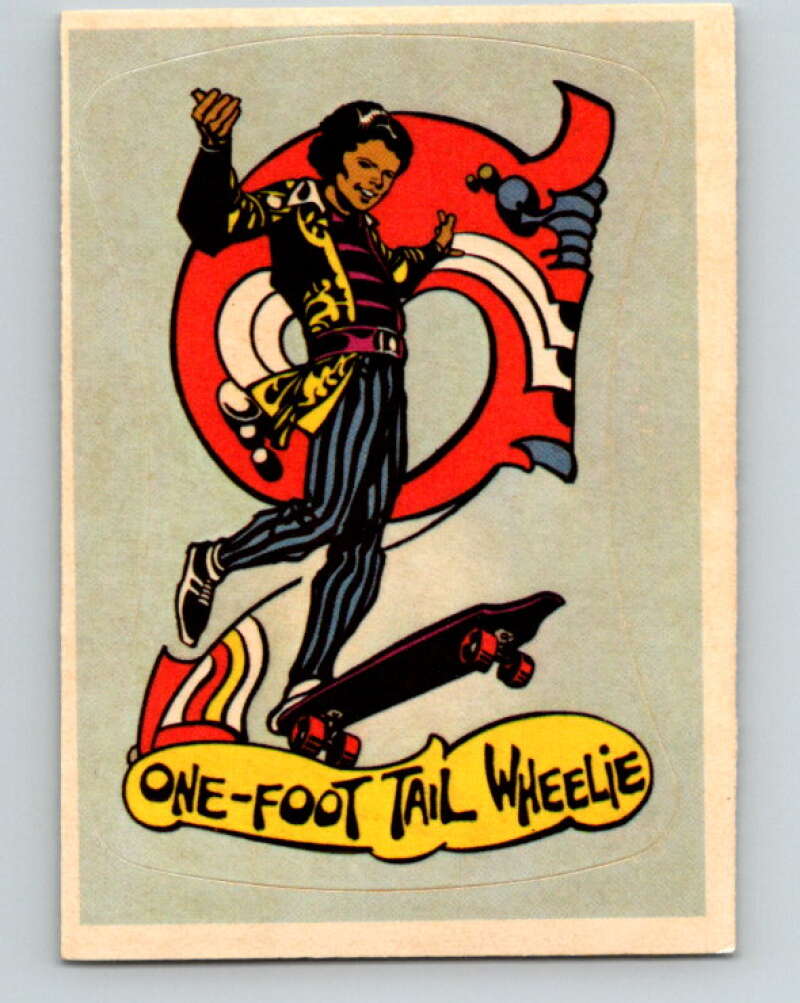 1987 Skateboard Stickers - One-Foot tail Wheelie  V10274