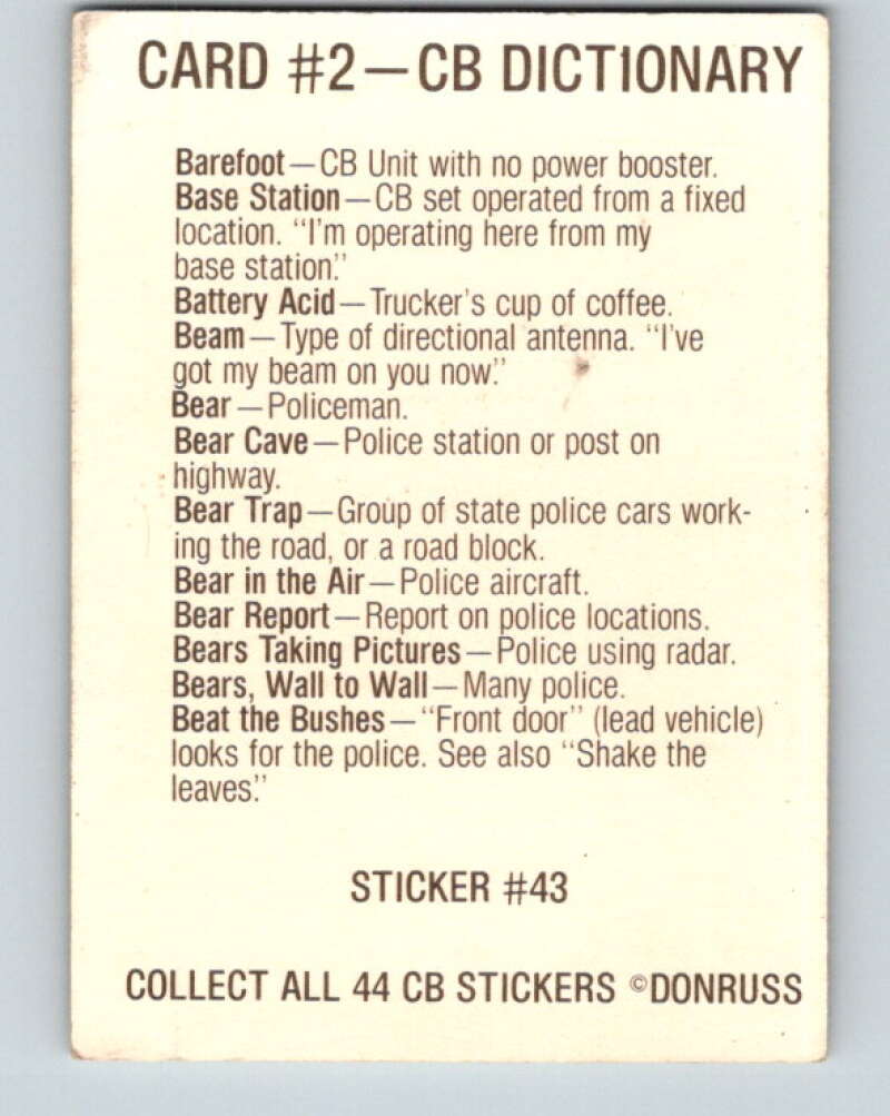 1977 Fleer CB Talk Stickers - #2 Green Stamps  V10287