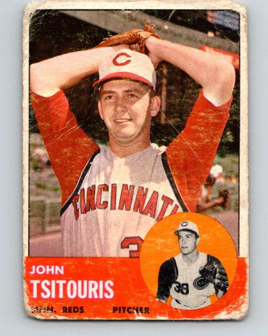 1963 Topps MLB #244 John Tsitouris  Cincinnati Reds  V10375