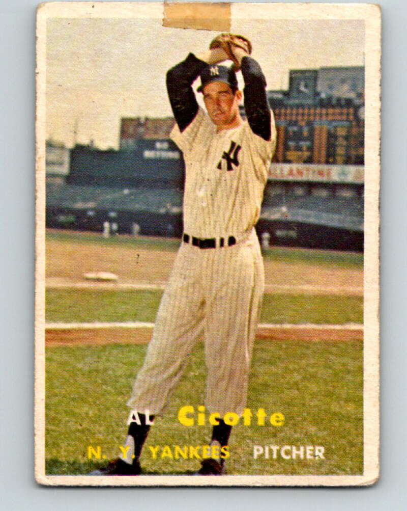 1957 Topps MLB #398 Al Cicotte  RC Rookie New York Yankees  V10399