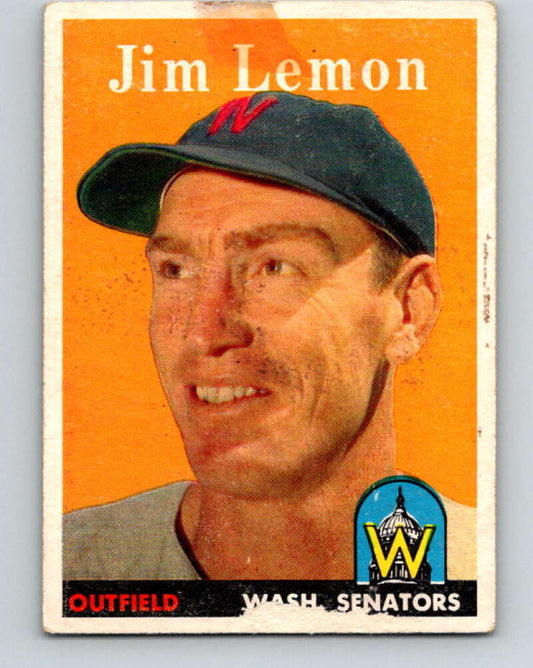 1958 Topps MLB #15 Jim Lemon  Washington Senators� V10405
