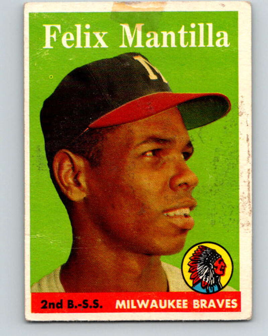 1958 Topps MLB #17 Felix Mantilla  Milwaukee Braves� V10406