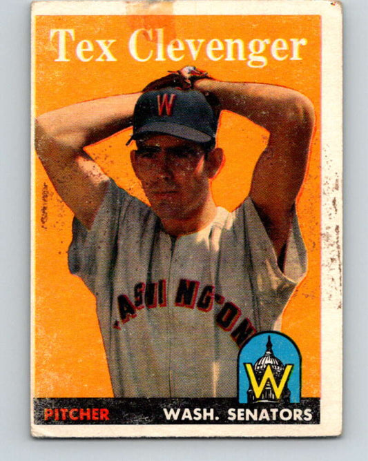 1958 Topps MLB #31 Tex Clevenger  RC Rookie Washington Senators� V10409