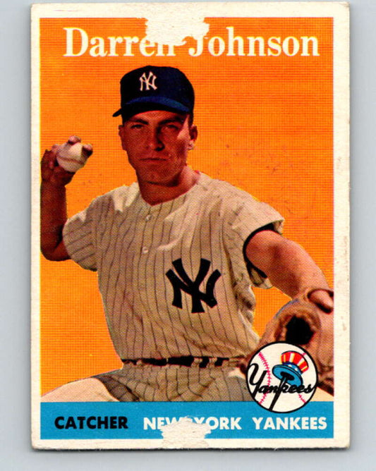 1958 Topps MLB #61 Darrell Johnson UER  New York Yankees� V10421