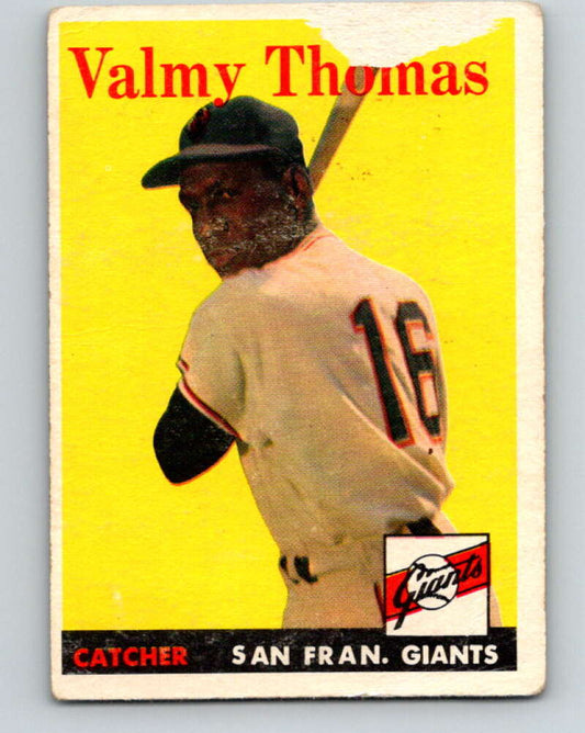 1958 Topps MLB #86 Valmy Thomas  RC Rookie San Francisco Giants� V10429