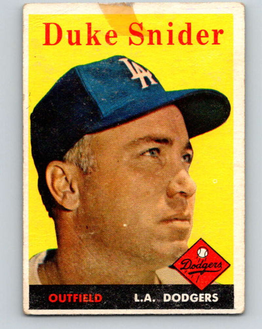 1958 Topps MLB #88 Duke Snider  Los Angeles Dodgers� V10430