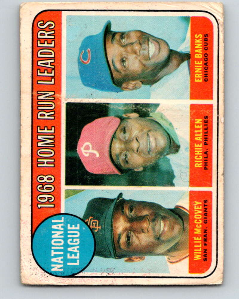 1969 O-Pee-Chee MLB #6 McCovey/Allen/Banks NL Leaders LL  V10467