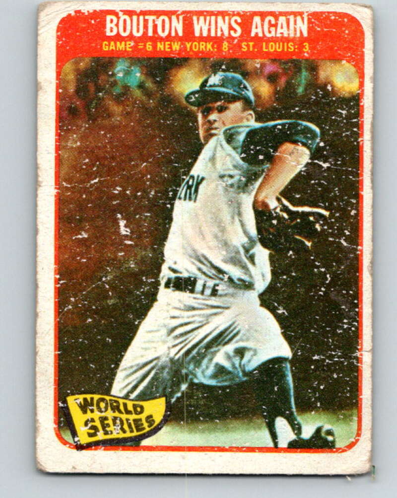 1965 Topps MLB #137 World Series Game 6 Bouton Wins Again � V10526