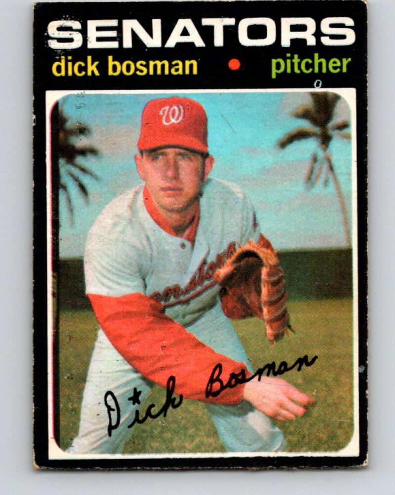 1971 O-Pee-Chee MLB #60 Dick Bosman� Washington Senators� V10772