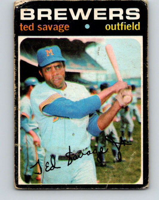 1971 O-Pee-Chee MLB #76 Ted Savage� Milwaukee Brewers� V10799