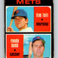 1971 O-Pee-Chee MLB #83 Tim Foli/Randy Bobb� RC Rookie Mets� V10804